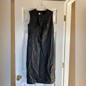 Spanx Sleeveless Faux Leather Black Dress